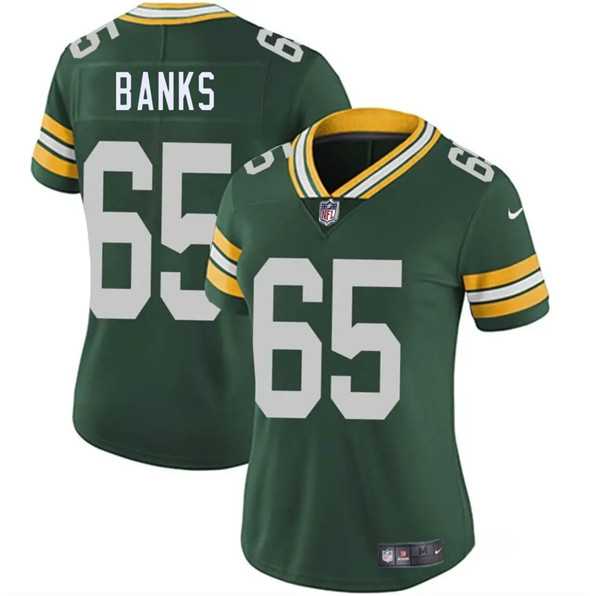 Women%27s Green Bay Packers #65 Aaron Banks Green 2025 Vapor Untouchable Limited Stitched Jersey Dzhi